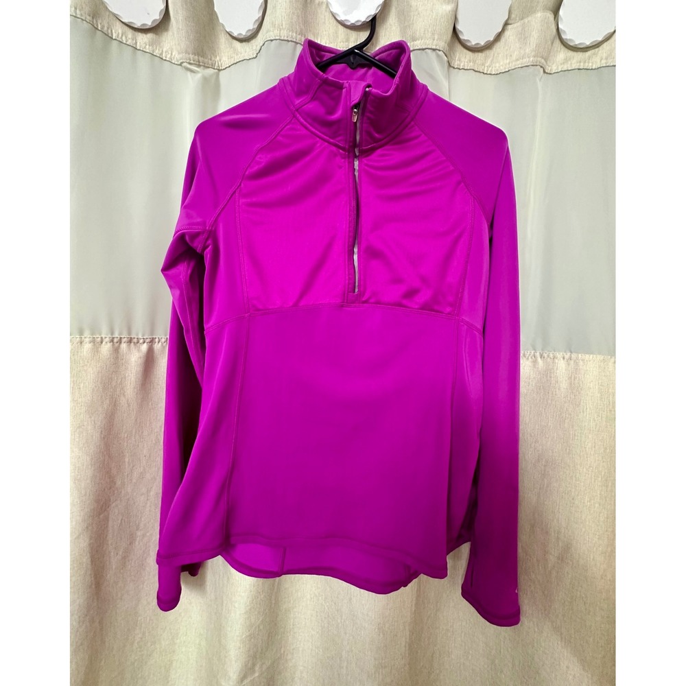 Champion C9 Duo Dry Womens Magenta Purple Quarter Zip Pullover Thumbholes‎ Small